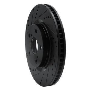 Lexus ES300H Brake Rotor (1) - Front Left - R1 Concepts - Drilled & Slotted - Black - `06-`20